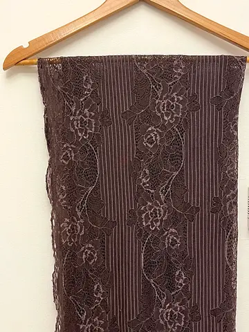 Elegant Lace scarf in Deep Chocolate Color
