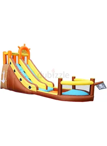 Pirate Themed Inflatable Water Slide for kids air blower