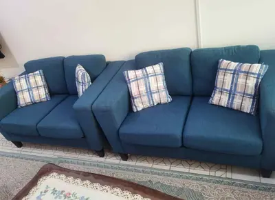 Comfortable Blue Two-Seater Sofa Set Home Box brand