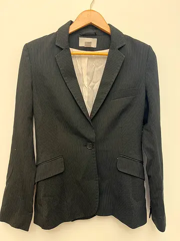 HM Women Black Pinstripe Suit / blazer Jacket
