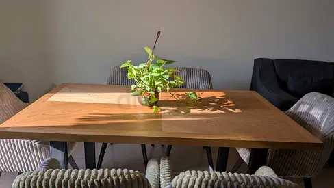 Solid Wood Dining Table with Chairs