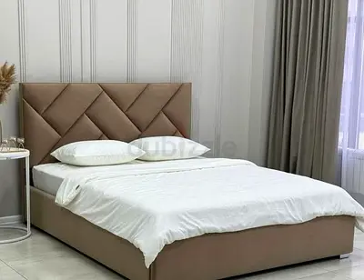 Stylish Bed with Modern Upholstered Headboard