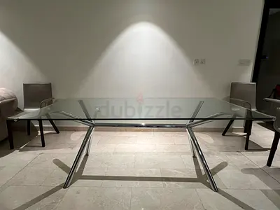 Modern Glass Dining Table only West Elm RRP 3,025