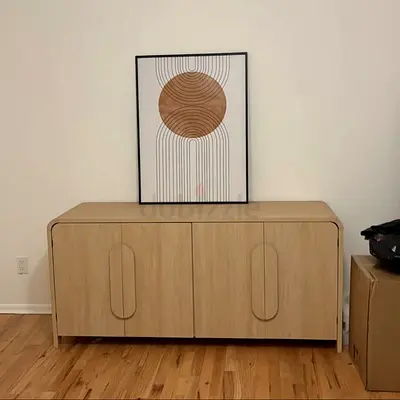 Signature Curve Media Console with Wrapped Fluted Front