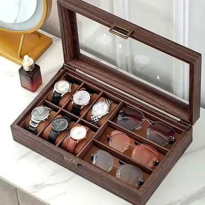 Elegant Watch and Sunglasses Storage Box