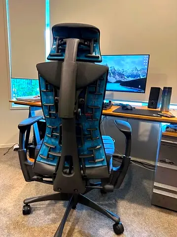 Herman Miller Embody Chair | Logitech Blue | Atlas Headrest