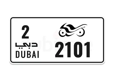 Dubai motorcycle plate 2101