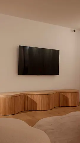 Premium Custom TV Unit with Ribbed Front and Floating Installation