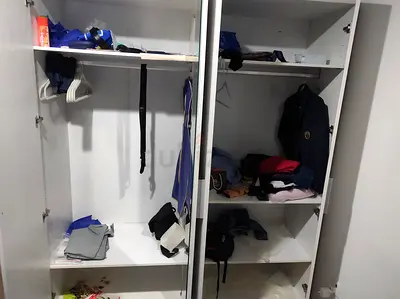 Modern 4-Door White Wardrobe