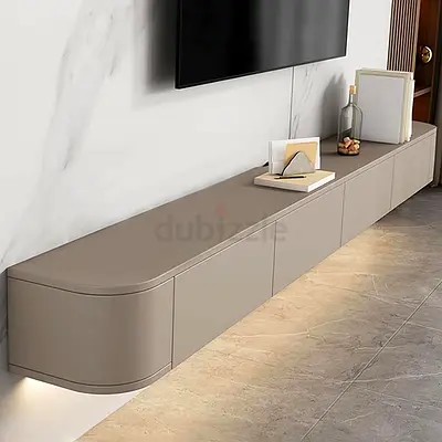 Crescent Line Wall-Mounted TV Cabinet in Custom MDF Finish