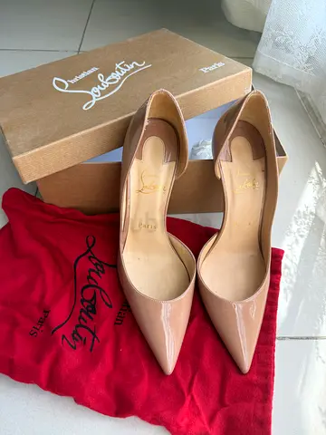 Louboutin Beige Pointed Toe Heels