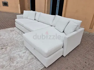 Premium Quality CrateBarrel Lounge Deep feather filled L Shape Sofa Beige