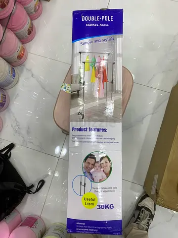 Double Pole Laundry Rack for Easy Drying