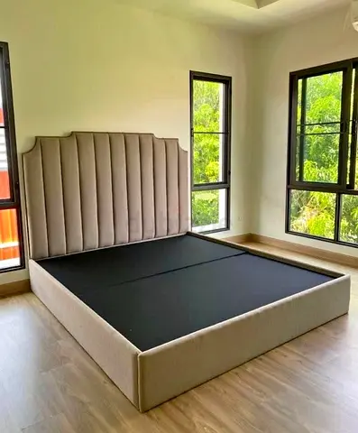 Queen Stylish Bed Frame with Upholstered Headboard Brand New