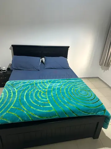 Queen Size Bed + Orthopedic Mattress + Side Table + Wardrobe