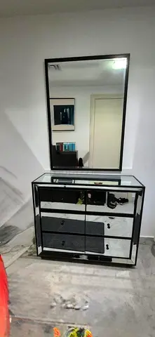 Elegant Mirrored Drawer Console with matching Mirror