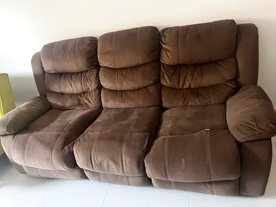 Comfortable 3-Seater Sofa in Brown