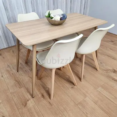 Scandinavian Style Dining Set with Chairs