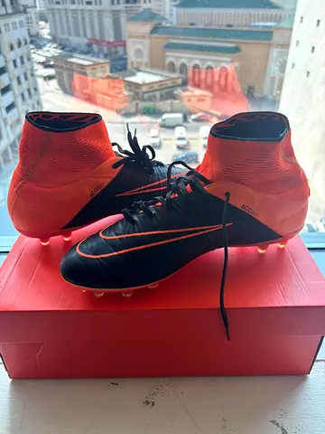 NIKE HYPERVENOM PHANTOM II LEATHER FG BLACK/TOTAL ORANGE