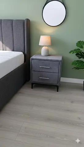 Modern Bedside Table with Lamp