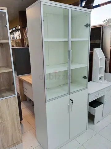 Elegant White Glass Display Cabinet