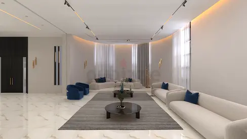 Elegant Modern Living Room Set with Rug