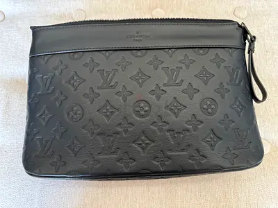 Authentic Louis Vuitton Black Voyage Souffle Pouch