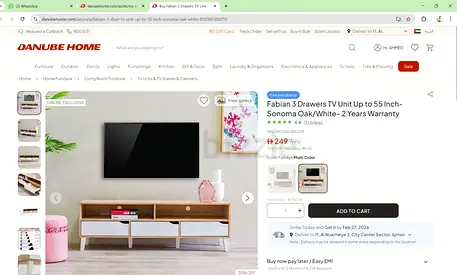 Fabian 3 Drawers TV Unit - Stylish Storage Solution