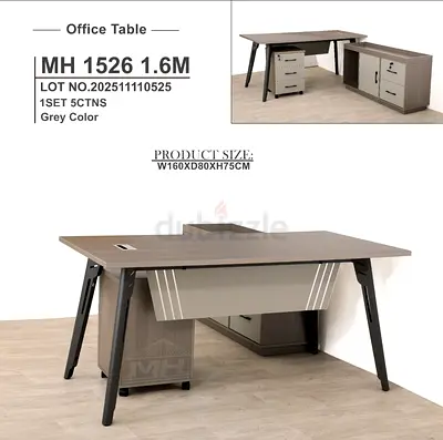 Modern Office Table in Grey