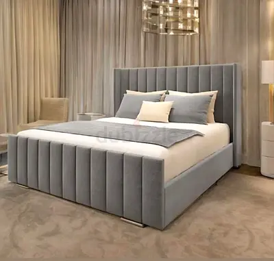 Luxury fabric bed with customization options