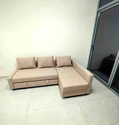 Compact L-Shaped Sofa bed with Storage