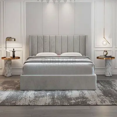 Stylish Gray Bed with Elegant Headboard