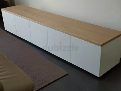 Custom Built MDF TV Stand with Rounded Profile and Modern Finish