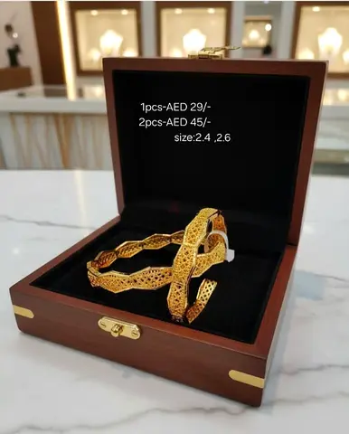 Gold plated bangles ( set of 2) with warranty