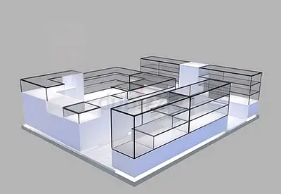 Minimalist Arctic White Display Kiosk