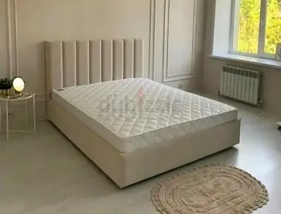 Brend New fabric wooden Queen size 150x190 bed with Madical Matress Available