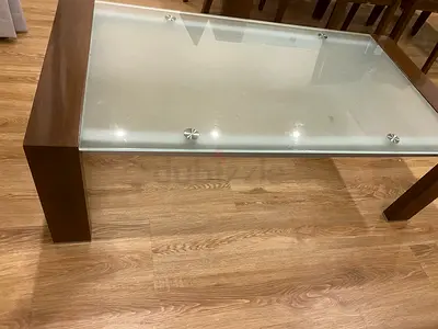 2 set, Modern Dining Table with Glass Top