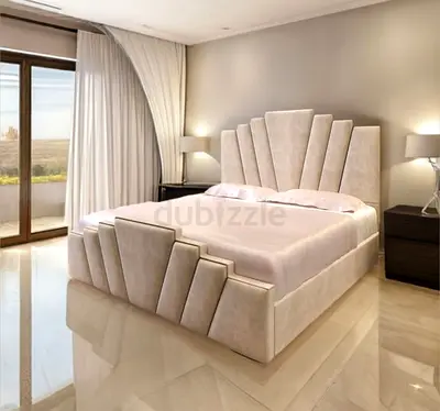 King size luxury fabric bed with customization options