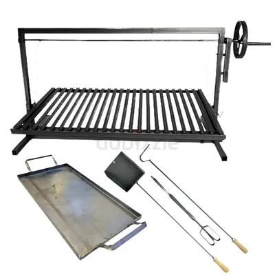 Santa Maria V-Iron Grill System/ BBQ Grill/ With Griddle/ Argentine Asado