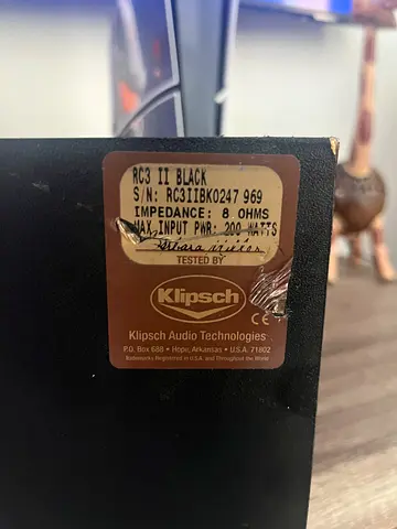 Klipsch Center RC3 II Black 200 Watts