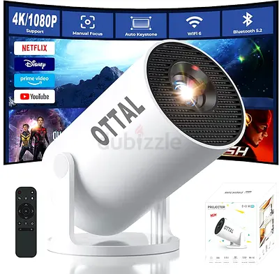 OTTAL 4K/1080P Portable Projector with Bluetooth and WiFi