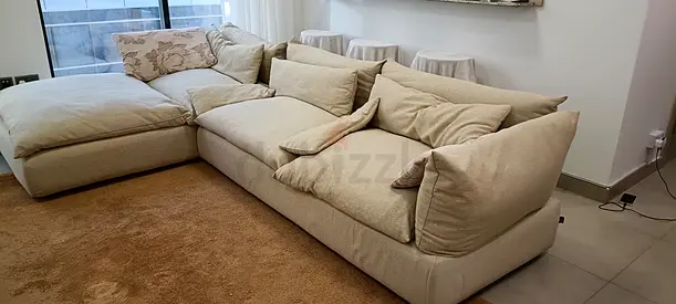 Feather 🪶 filled Marina Home Sofa Beige Perfect Condition