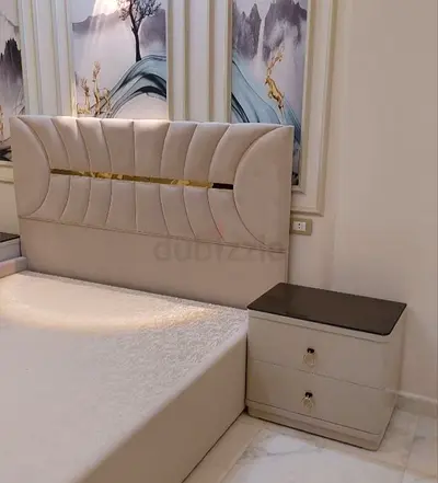 Dobule size modern fabric bed with customization options