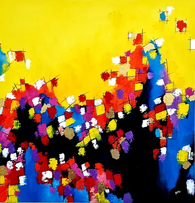 Big hand painted abstract acrylic painting...negotiable