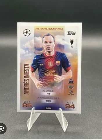 Rare Andrés Iniesta Collectible Card with protecter