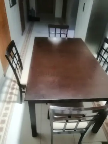 Wooden Dining Table with Four Chairs