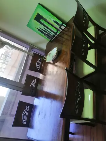 Stylish Wooden Dining Table with Chairs