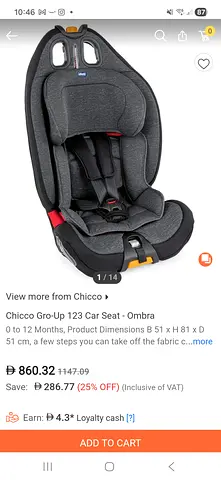 Chicco grow up 123 car seat