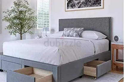 Elegant beautiful 180*200 king size gray colour bed with drawers