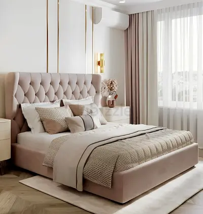 Brend New high quality fabric luxury king size 180x200 Bed with Madical Matress Available